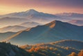 beautiful sunrise over the mountains, a breathtaking sunrise in pastel colors illuminating the majestic Royalty Free Stock Photo