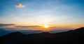 Beautiful sunrise over the mountains landscape of Thailand at Phu Soi Dao, Nampad, Uttaradit province northern of Thailand. Royalty Free Stock Photo