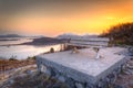 Beautiful sunrise over the Norwegian Sea near Alesund, Norway Royalty Free Stock Photo