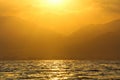 Golden sunrise over the Red sea