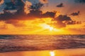 Beautiful sunrise over the sea, caribbean beach Royalty Free Stock Photo