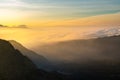 Beautiful sunrise over sea of fog at Mount Bromo in Bromo Tengger Semeru National Park, East Java, Indonesia Royalty Free Stock Photo