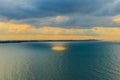 Beautiful sunrise over the sea in the morning on cloudy day that Royalty Free Stock Photo
