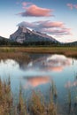 Beautiful sunrise over Vermillion Lake , Banff National Park, Alberta, Canada. Vermilion Lakes are a series of lakes Royalty Free Stock Photo