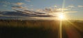 beautiful sunrise panorama with greenery and mountains