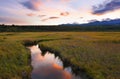 Beautiful sunrise at Potter Marsh Wildlife Viewing Boardwalk, Anchorage, Alaska. Potter Marsh is located at the southern end of th