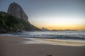 Beautiful Sunrise at the Red Beach, Praia Vermelha, with the Sugarloaf Mountain, Rio de Janeiro Royalty Free Stock Photo