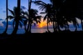 Beautiful sunrise in San Blas Island at politically autonomous Guna territory in Panama Royalty Free Stock Photo