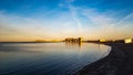 Beautiful Sunrise at Sandy Beach in Rocky Point From Sea of Cortez Royalty Free Stock Photo