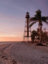 Lighthouse on Sanibel Island beach Royalty Free Stock Photo