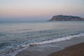 Beautiful sunrise scene on Alanya beach Royalty Free Stock Photo