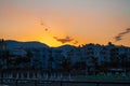 Beautiful sunrise scene on Alanya beach Royalty Free Stock Photo