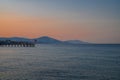 Beautiful sunrise scene on Alanya beach