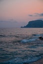 Beautiful sunrise scene on Alanya beach