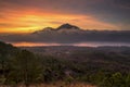Sunrise at Mount Batur Kintamani Bali Indonesia Royalty Free Stock Photo