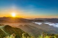 Sunrise scenery of  mountains Royalty Free Stock Photo