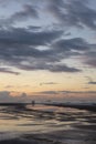 Beautiful sunrise sea beach with dramatic clouds and sky Royalty Free Stock Photo