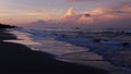 Beautiful sunrise sea beach with dramatic clouds and sky Royalty Free Stock Photo