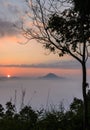 Beautiful sunrise with sea of fog over mountain Royalty Free Stock Photo