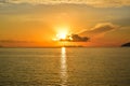 Sunrise by the sea at Samui island in Thailand Royalty Free Stock Photo