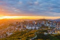 Beautiful Sunrise of Seoul viewpoint from inwangsan mountain in Seoul,South Korea Royalty Free Stock Photo