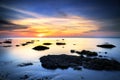 Beautiful sunrise at Sg Pagar beach, Labuan. Malaysia Royalty Free Stock Photo