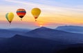 Beautiful sunrise and sky with mountain landscapes