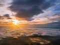 Beautiful Sunrise Sky with Sea of the mist of fog in the morning on Khao Luang mountain Royalty Free Stock Photo