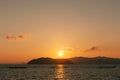 Beautiful sunrise or sunset over tropical sea in phuket thailand Royalty Free Stock Photo