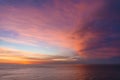 Beautiful sunrise, sunset sky over calm ocean Royalty Free Stock Photo