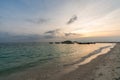Beautiful sunrise at turquoise sunrise beach in Lipe Island, Satun, Thailand