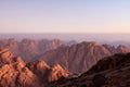 Beautiful sunrise view at Sinai mountain, Southern Egypt. Tourism concept. Natural wallpaper with free copyspace Royalty Free Stock Photo