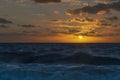 Beautiful sunrise on white beach, cancun Quintana Roo, Mexico Royalty Free Stock Photo