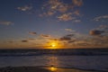 Beautiful sunrise on white beach, cancun Quintana Roo, Mexico Royalty Free Stock Photo