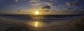 Beautiful sunrise on white beach, cancun Quintana Roo, Mexico