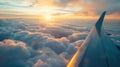 Beautiful sunset above the clouds. Aerial view. Royalty Free Stock Photo