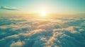 Beautiful sunset above the clouds. Aerial view. Royalty Free Stock Photo