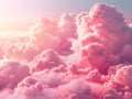 Beautiful sunset above the clouds. Nature background. 3d illustration. Royalty Free Stock Photo