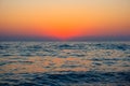 Beautiful sunset above sea. Minimalist style Royalty Free Stock Photo