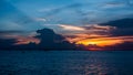 Beautiful sunset above sea in thailand Royalty Free Stock Photo