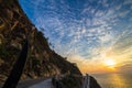 Beautiful sunset at acapulco la quebrada Royalty Free Stock Photo