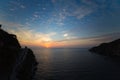 Beautiful sunset at acapulco la quebrada Royalty Free Stock Photo