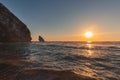 Beautiful sunset on the Adraga beach