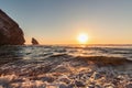 Beautiful sunset on the Adraga beach Royalty Free Stock Photo