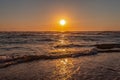 Beautiful sunset on the Adraga beach