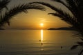 Beautiful sunset at Adriatic Sea in Croatia