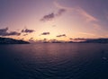 Beautiful sunset, aerial view of the beach, acapulco city seen from above. Travel and vacation concept. Colorful sunset Royalty Free Stock Photo