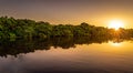 beautiful sunset on the amazon river in high resolution Royalty Free Stock Photo
