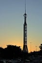 In a beautiful sunset, the antenna image stands out.