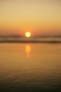 Beautiful Sunset at Arambol Beach. Blurred image Royalty Free Stock Photo